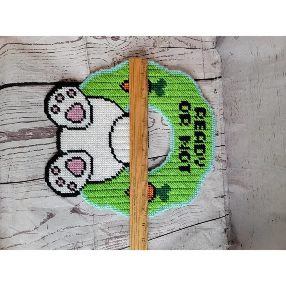 Easter Bunny Spring Wreath Plastic Canvas Wall/door Decor